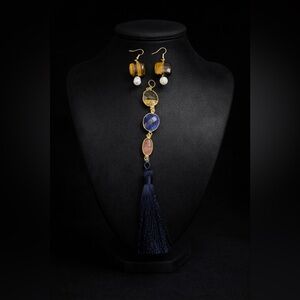 Multi-Stone Semi Precious Tassel Necklace